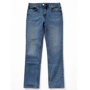 Zara The Truth Slim Jeans Size USA 4 Medium Wash High Rise Straight Leg Denim